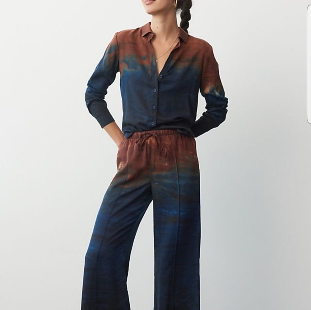 Anthropologie Cloth & Stone Tie-Dye Button Down XS